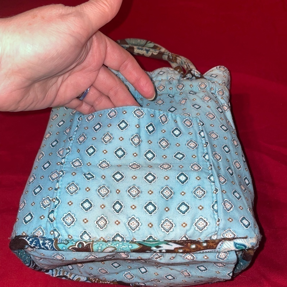 NWOT VERA BRADLEY BOHO RETIRED NON-ZIP JAVA BLUE/CHOCOLATE PAISLEY SMALL… - Picture 9 of 16